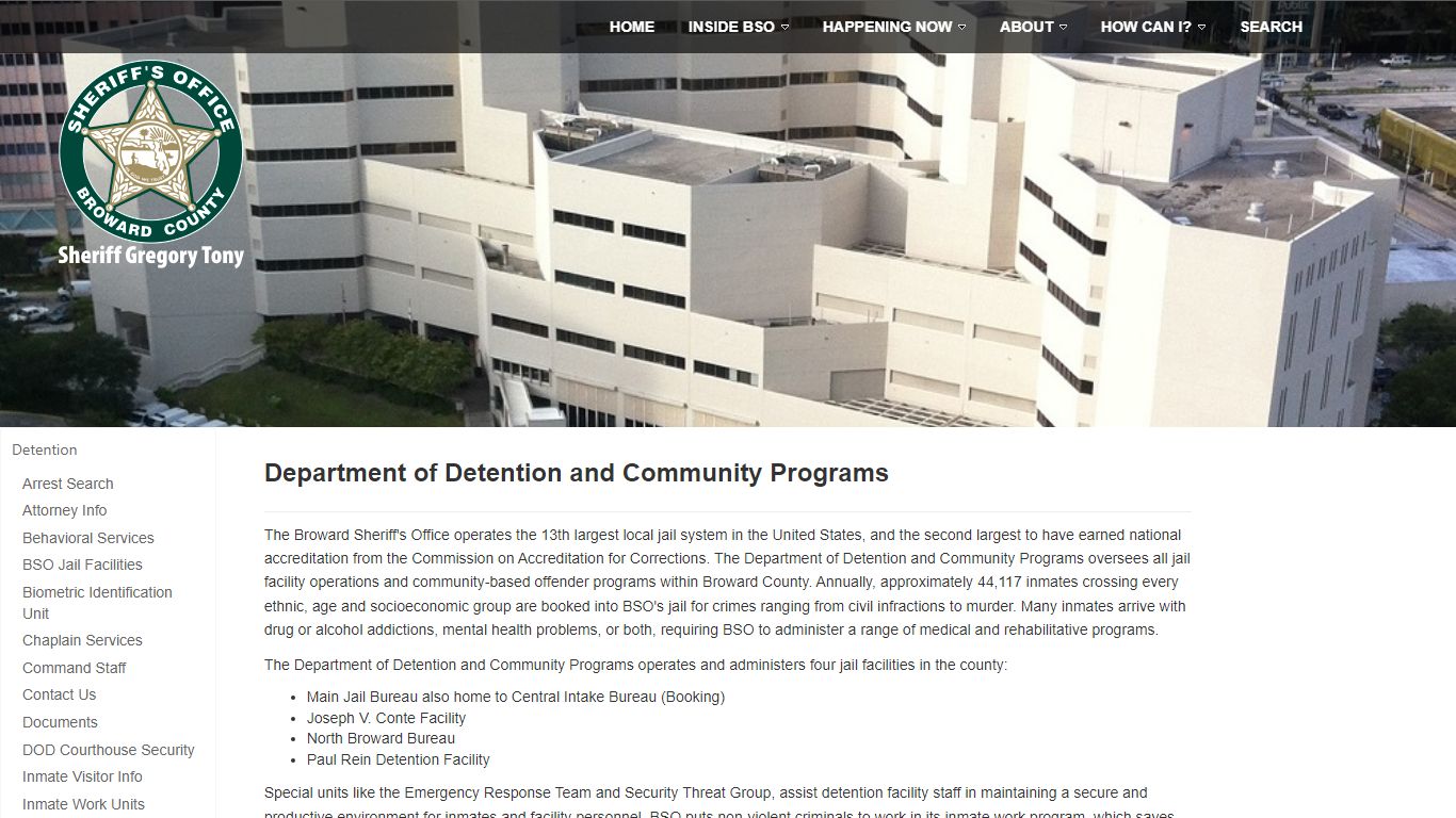 Department of Detention | Broward County